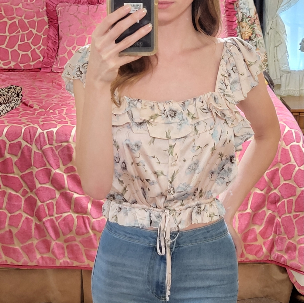 Loveshackfancy silk top xs